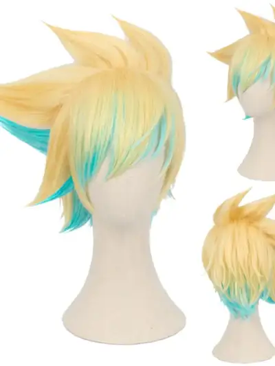 League of Legends - Star Guardian Ezreal перука косплей перука с автентичен дизайн, термоустойчива синтетична коса. Подходяща за събития, фотосесии и фенове
