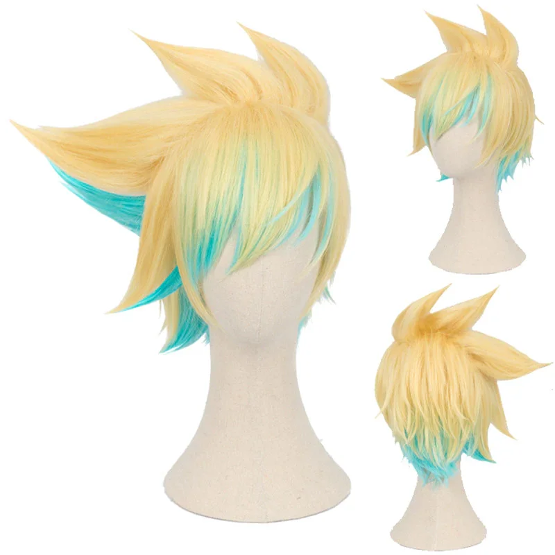 League of Legends - Star Guardian Ezreal перука косплей перука с автентичен дизайн, термоустойчива синтетична коса. Подходяща за събития, фотосесии и фенове