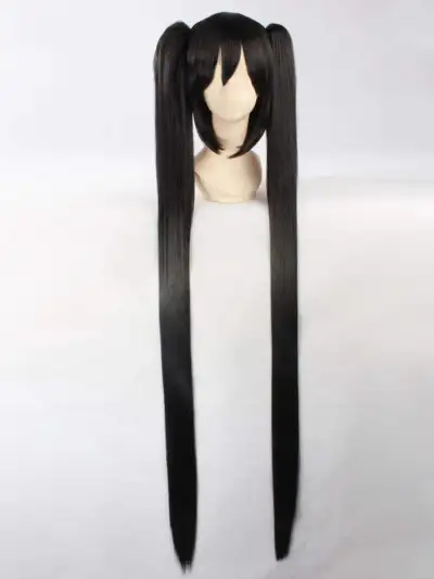 hatsune miku vocaloid twin tail pony singer idol pop star хатсуне мику дълга синя перука на опашки клипси вокалоид косплей изкуствена коса черна
