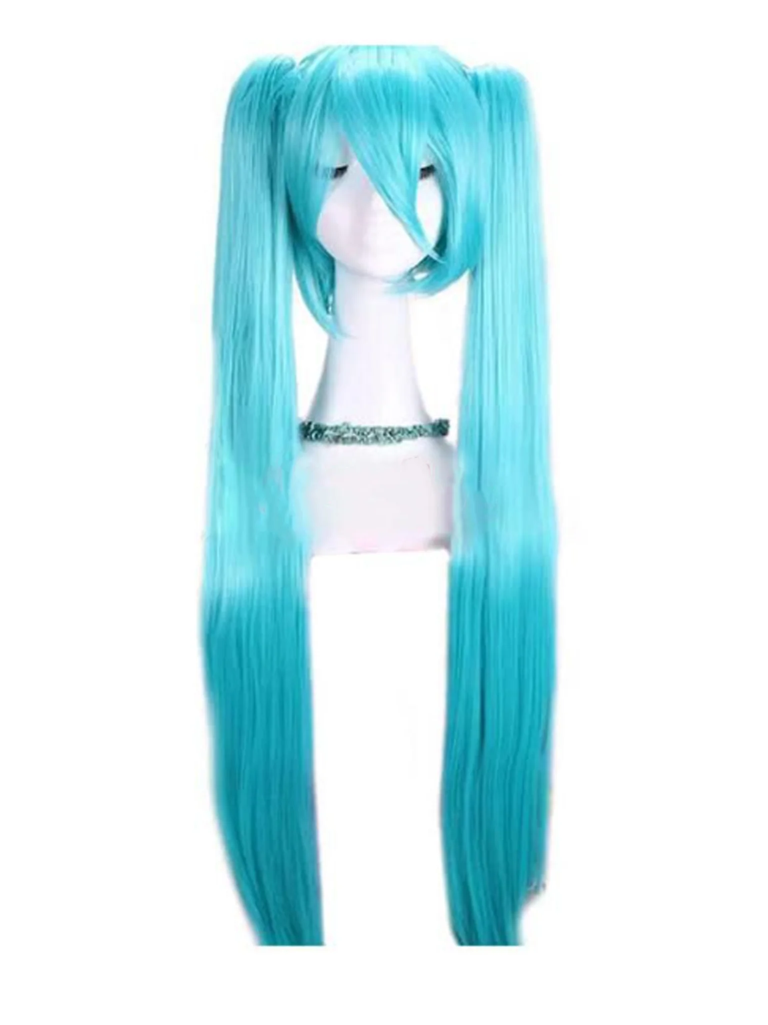 hatsune miku vocaloid twin tail pony singer idol pop star хатсуне мику дълга синя перука на опашки клипси вокалоид косплей изкуствена коса