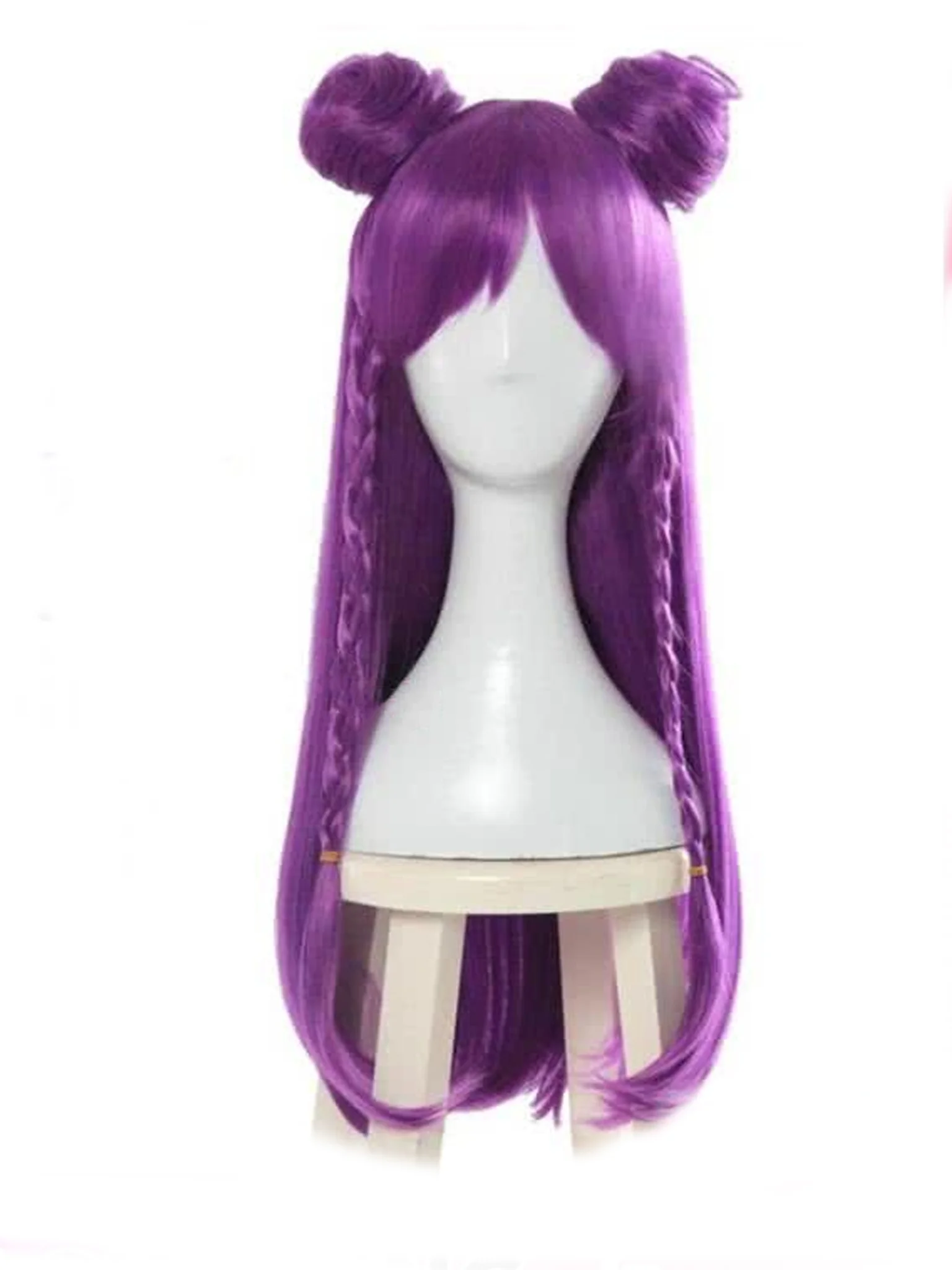 league of legends косплей костюм перука wig game cosplay costume кда поп старс група каиса кайса лилава дълга purple long pop stars kda