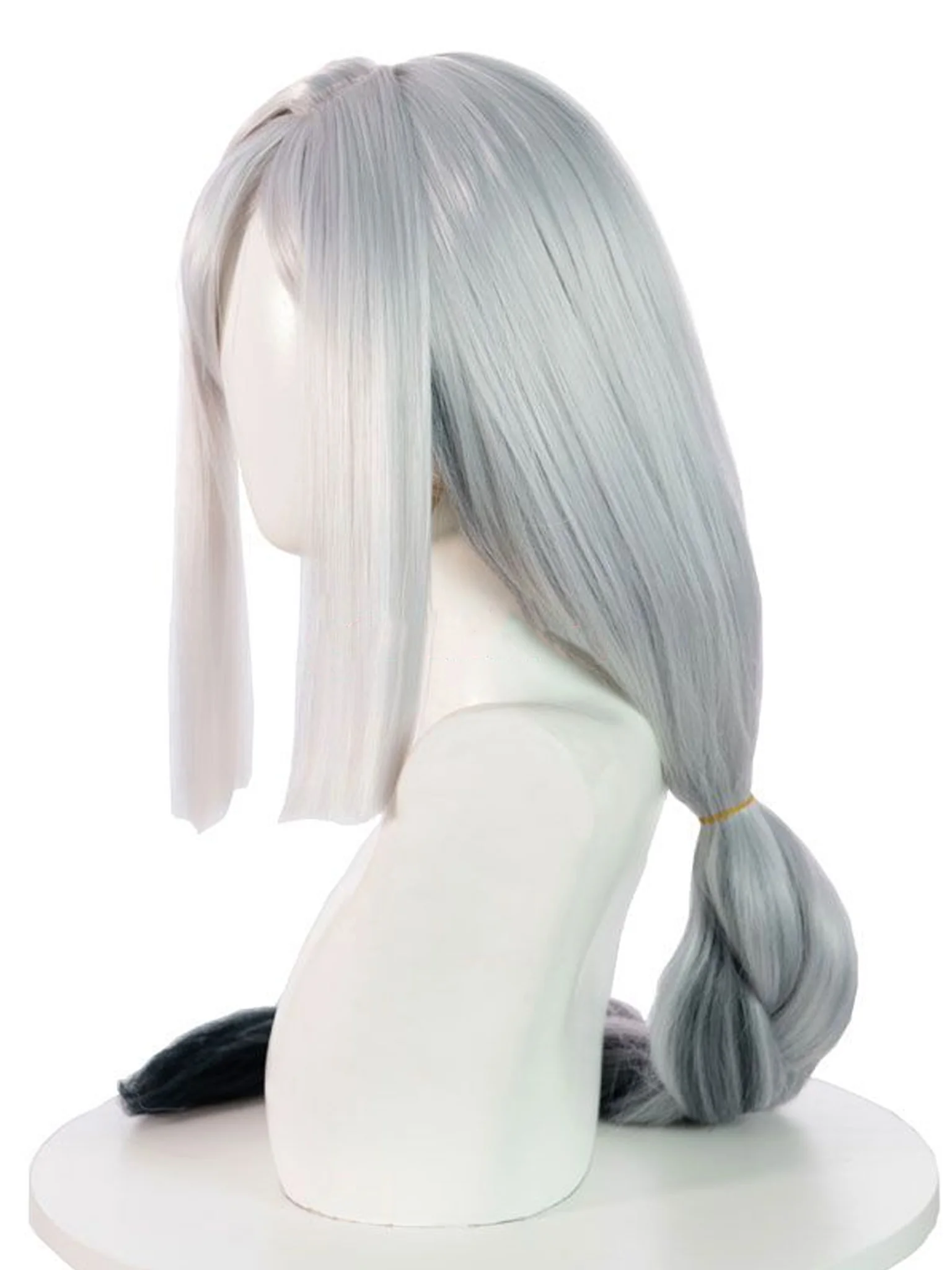 геншин импакт косплей genshin impact cosplay изкуствена коса перука shenhe wig шенхе сенхе схенхе сива омбре черна дълга плитка опашка